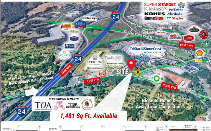 Pictures of Retail, Office, Restaurant property located at 2160 Rock Springs Rd, Smyrna, TN 37167 for lease - image #1