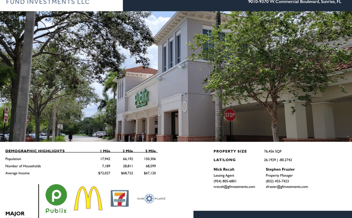 Pictures of Restaurant property located at 9330 W Commercial Blvd, Fort Lauderdale, FL 33351 for lease - image #1