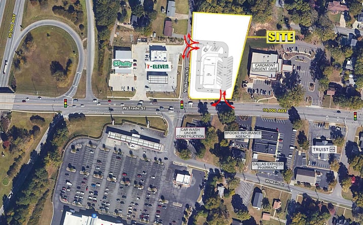 Pictures of Land property located at W Trade St & N Walnut St, Dallas, NC 28034 for lease - image #1