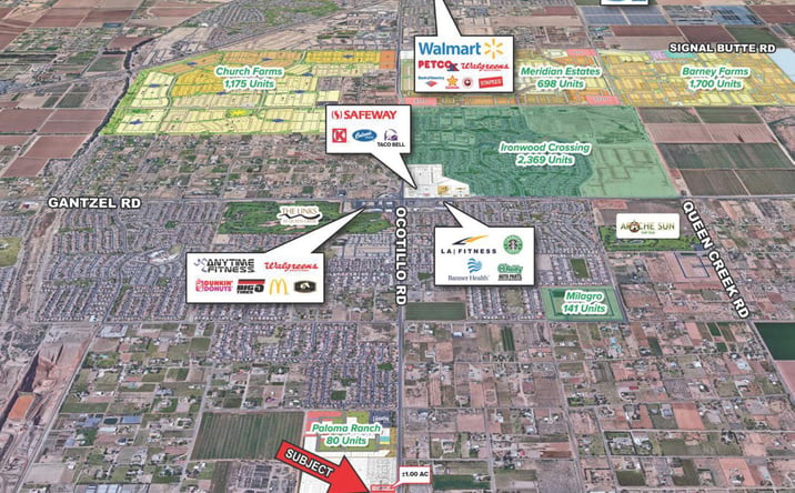 Pictures of Retail, Land property located at Ocotillo Rd & Schnepf Rd, Queen Creek, AZ 85140 for lease - image #1