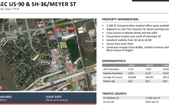 Pictures of Retail property located at 242 Moody St, Sealy, TX 77474 for lease - image #1