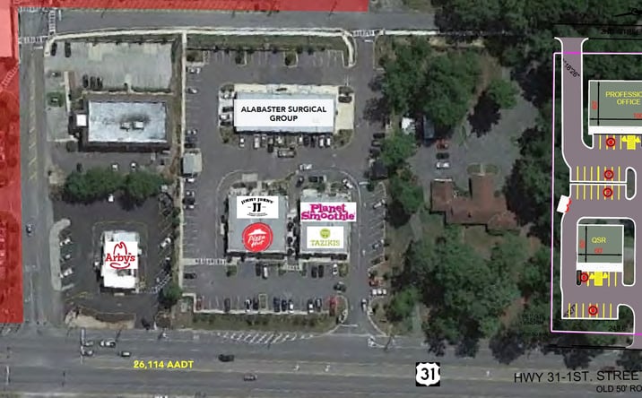 Pictures of Land, Retail property located at 566 1st St N, Alabaster, AL 35007 for lease - image #1
