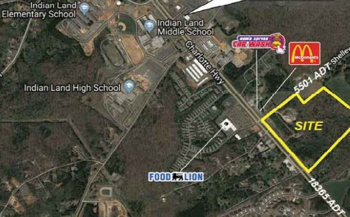 Pictures of Land property located at Int Hwy 521 & Shelley Mullis Rd, Indian Land, SC 29707 for lease - image #1