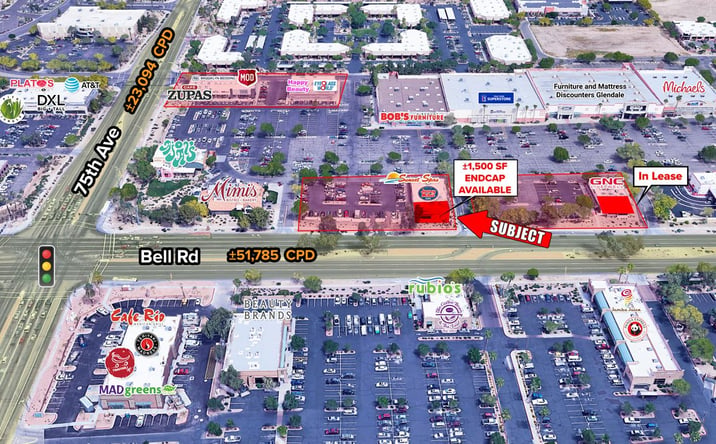 Pictures of Retail, Restaurant property located at NEC of Bell Road & 75th Ave Glendale, Glendale, AZ 85383 for lease - image #1