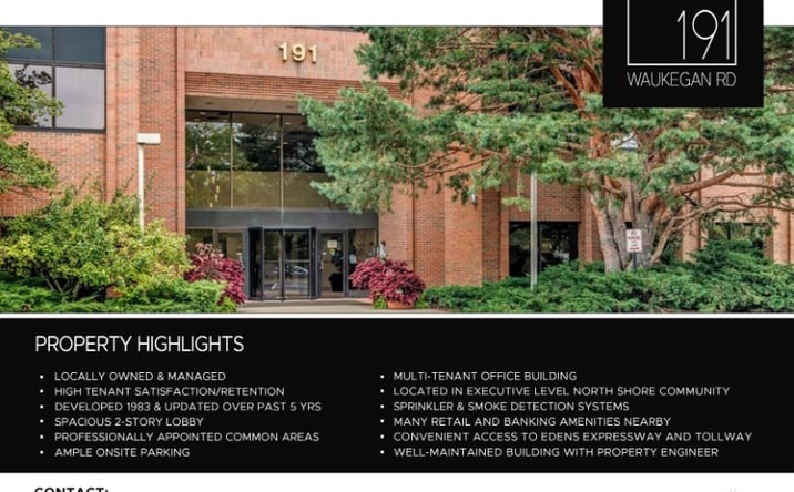 Pictures of Office property located at 191 Waukegan Rd, Northfield, IL 60093 for lease - image #1