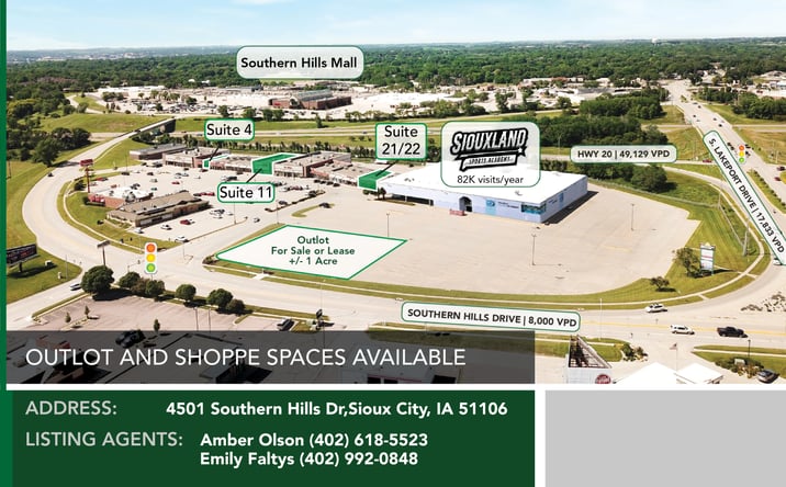 Pictures of Retail, Land, Restaurant property located at 4501 Southern Hills Dr, Sioux City, IA 51106 for lease - image #1