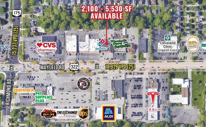 Pictures of Retail property located at 5141 Mayfield Rd, Cleveland, OH 44121 for lease - image #1