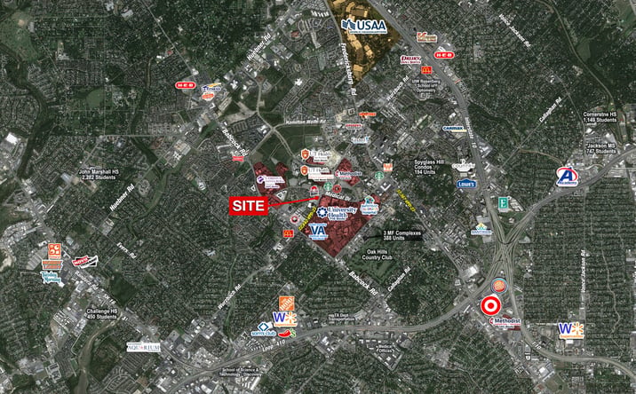 Pictures of Retail property located at 7719 Wurzbach Rd, San Antonio, TX 78229 for lease - image #1