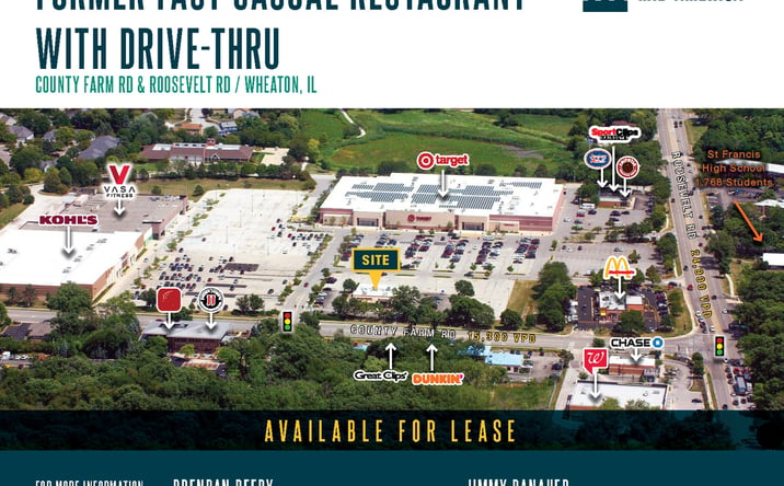 Pictures of Retail, Restaurant property located at 625 S County Farm Rd, Wheaton, IL 60187 for lease - image #1