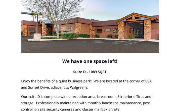 Pictures of Office property located at 210 Sunset Dr, Sedona, AZ 86336 for lease - image #1