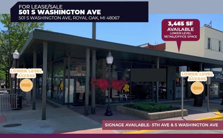 Pictures of Retail property located at 501 S Washington Ave, Royal Oak, MI 48067 for lease - image #1