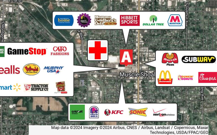 Pictures of Office, Retail, Land property located at Avalon Avenue, Muscle Shoals, AL 35661 for lease - image #1