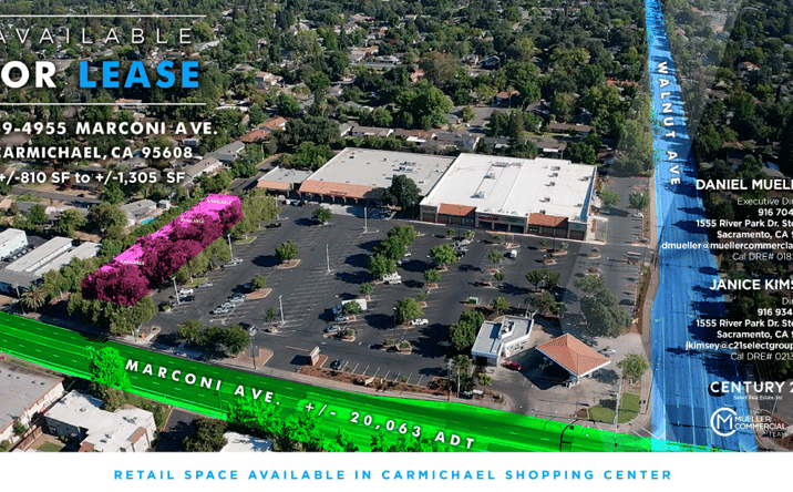 Pictures of Retail property located at 4949-4955 Marconi Ave, Carmichael, CA 95608 for lease - image #1