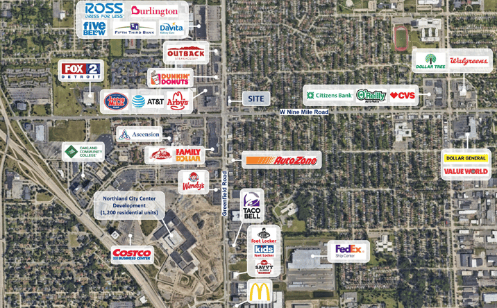 Pictures of Retail property located at 23300 Greenfield Rd, Oak Park, MI 48237 for lease - image #1