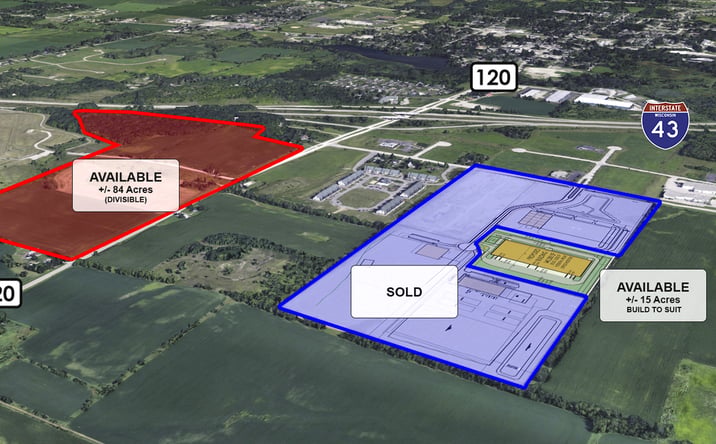 Pictures of Industrial, Land property located at Hwy 120 & I-43, East Troy, East Troy, WI 53120 for lease - image #1