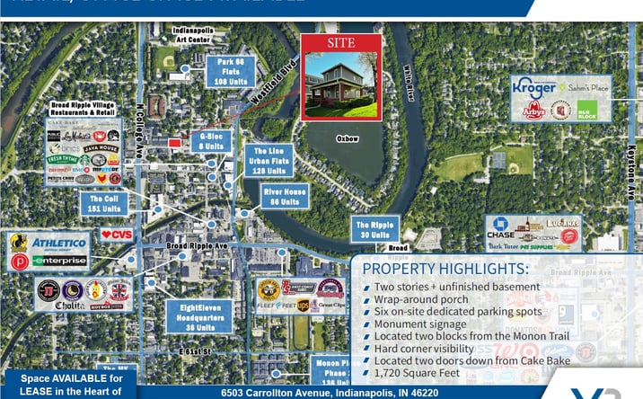 Pictures of Retail, Office property located at 6503 Carrollton Ave, Indianapolis, IN 46220 for lease - image #1