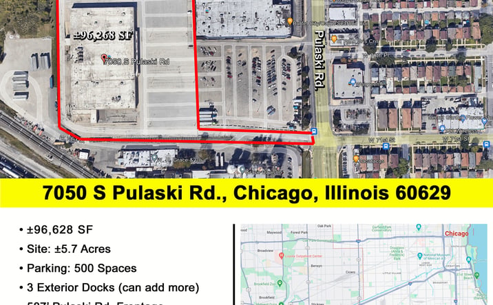 Pictures of Retail property located at 7050 S Pulaski Rd, Chicago, IL 60629 for lease - image #1