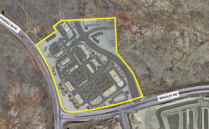 Pictures of Retail property located at NEC of Powers Blvd and Bradley Rd, Colorado Springs, CO 80911 for lease - image #1