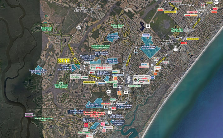 Pictures of Retail, Land property located at SC Hwy 707 & Oak Hampton Dr, Murrells Inlet, SC 29576 for lease - image #1