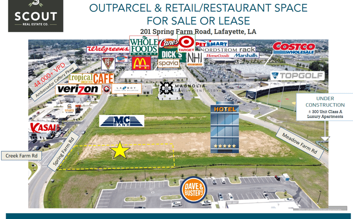 Pictures of Retail, Restaurant property located at 201 Spring Farm Rd, Lafayette, LA 70508 for lease - image #1