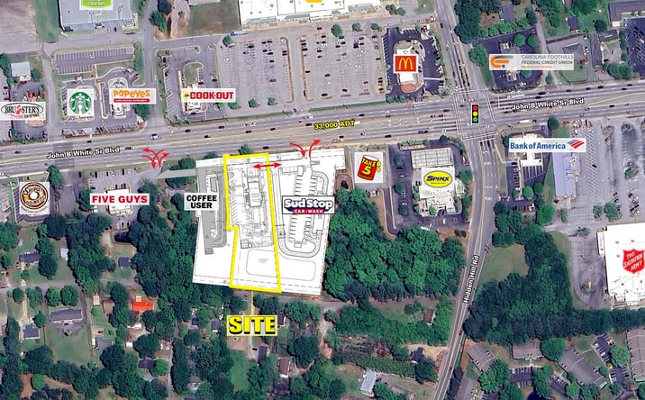 Pictures of Retail property located at John B White Sr Blvd & Hidden Hill Road, Spartanburg, SC 29301 for lease - image #1