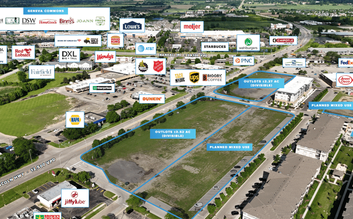 Pictures of Land property located at Lincoln Hwy, St. Charles, IL 60174 for lease - image #1