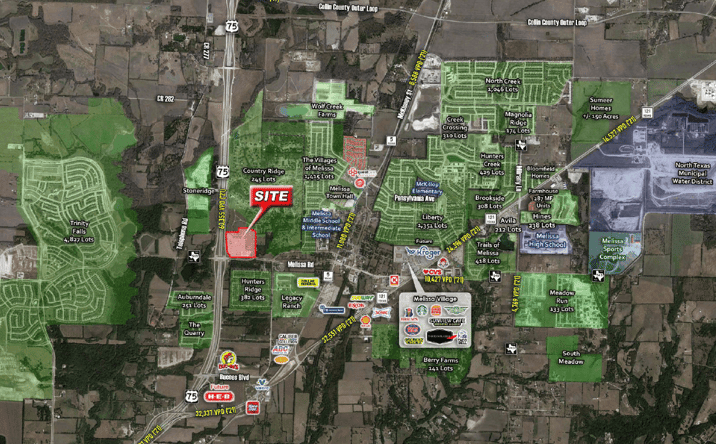 Pictures of Retail, Land property located at NEC Melissa Rd & TX-5, Melissa, TX 75454 for lease - image #1