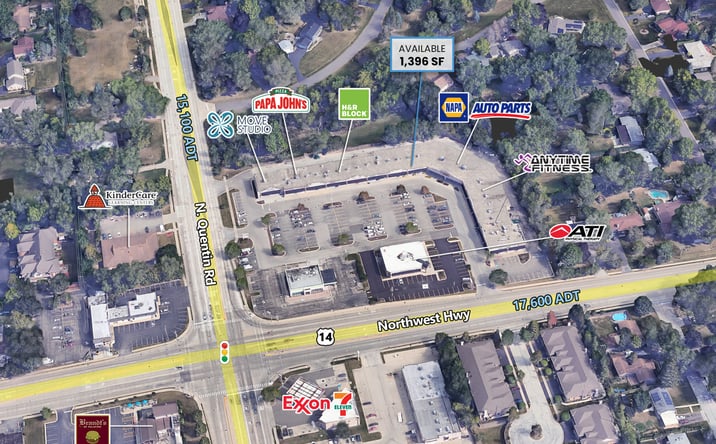 Pictures of Retail property located at 801 N Quentin Rd, Palatine, IL 60067 for lease - image #1