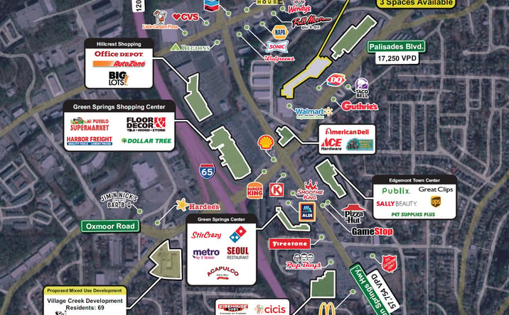 Pictures of Retail, Restaurant property located at 500 Palisades Blvd, Birmingham, AL 35209 for lease - image #1