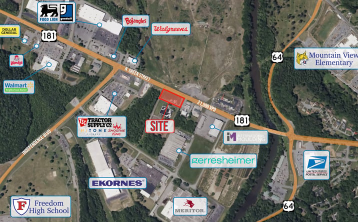 Pictures of Retail, Land, Restaurant property located at 833 N Green St, Morganton, NC 28655 for lease - image #1