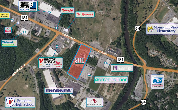 Pictures of Industrial, Land property located at 833 N Green St, Morganton, NC 28655 for lease - image #1