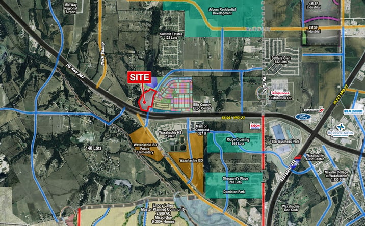 Pictures of Land property located at NWQ US Hwy 287, Waxahachie, TX 75165 for lease - image #1