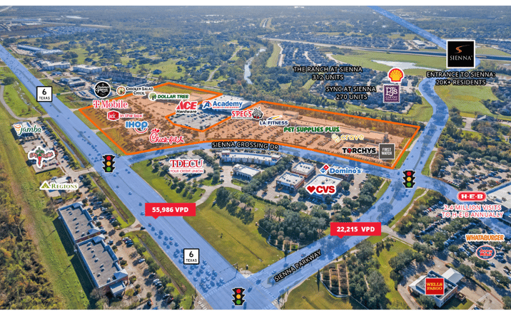 Pictures of Retail property located at TEXAS HIGHWAY 6 & SIENNA PARKWAY, Missouri City, TX 77459 for lease - image #1