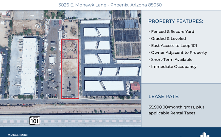Pictures of Industrial, Land property located at 3026 E Mohawk Ln, Phoenix, AZ 85050 for lease - image #1