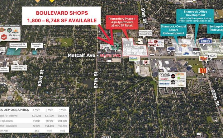 Pictures of Retail, Office, Restaurant property located at 8815 Metcalf Ave, Overland Park, KS 66212 for lease - image #1