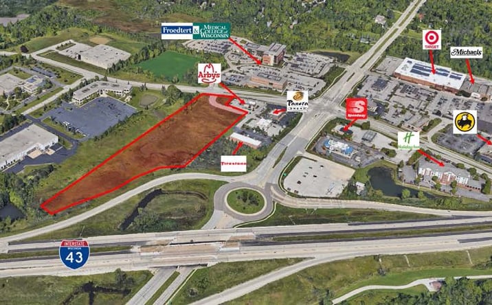 Pictures of Land property located at I-43 & Moorland Rd Development, New Berlin, WI 53151 for lease - image #1
