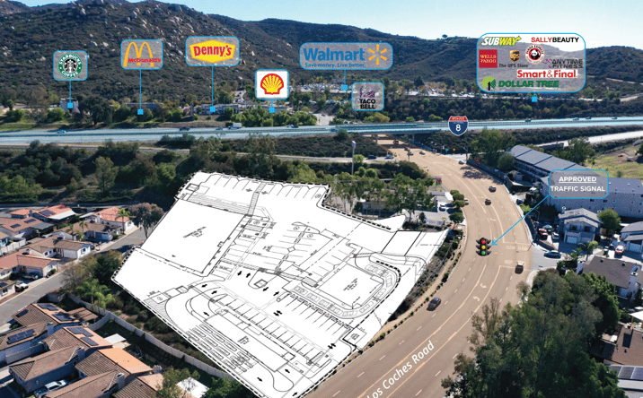 Pictures of Retail, Land, Restaurant property located at 8445 Los Coches Rd, El Cajon, CA 92021 for lease - image #1