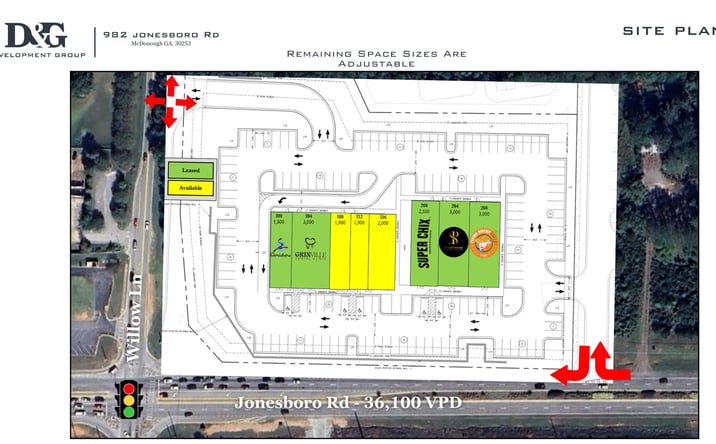 Pictures of Retail, Restaurant property located at 982 Jonesboro Rd, McDonough, GA 30253 for lease - image #1