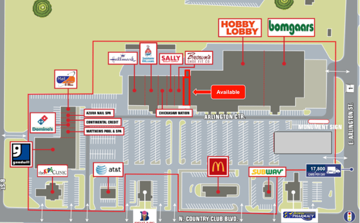 Pictures of Retail, Office, Restaurant property located at 816 Arlington Ctr, Ada, OK 74820 for lease - image #1