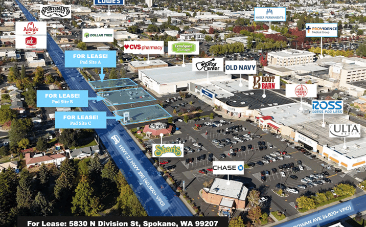 Pictures of Retail property located at 5830 N Division St, Spokane, WA 99208 for lease - image #1