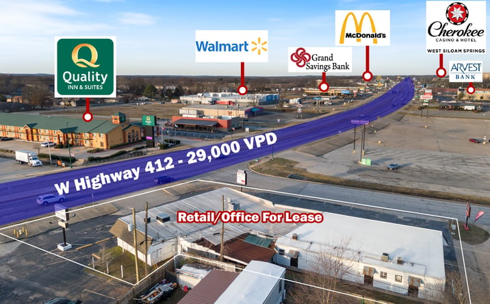 Pictures of Retail, Office property located at 1245 US-412, Siloam Springs, AR 72761 for lease - image #1