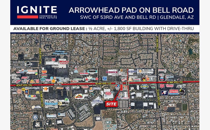 Pictures of Retail, Land property located at SWC of 53rd Ave and Bell Road, Glendale, AZ 85306 for lease - image #1