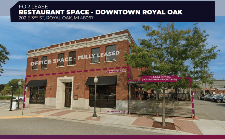 Pictures of Retail, Restaurant property located at 202 E 3rd St, Royal Oak, MI 48067 for lease - image #1