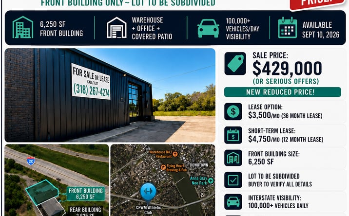 Pictures of Office, Industrial, Special Purpose property located at 707 Coleman Ave, West Monroe, LA 71292 for lease - image #1
