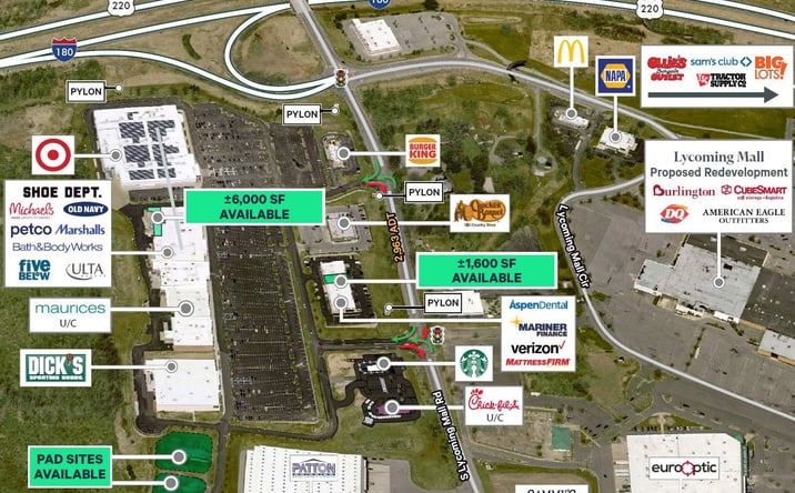 Pictures of Retail property located at I-180 & South Lycoming Mall Rd, Williamsport, PA 17756 for lease - image #1