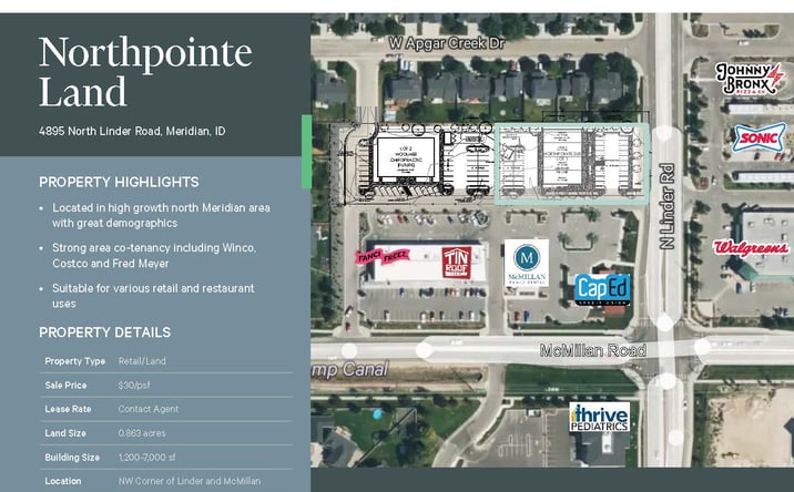 Pictures of Retail property located at NWC N. Linder Rd. & W. McMillan Rd., Meridian, ID 83646 for lease - image #1