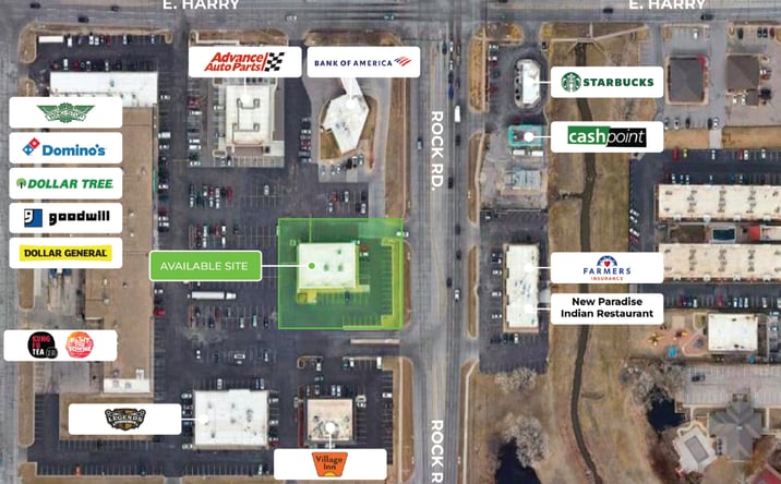 Pictures of Retail, Land, Restaurant property located at 1655 S Rock Rd, Wichita, KS 67207 for lease - image #1