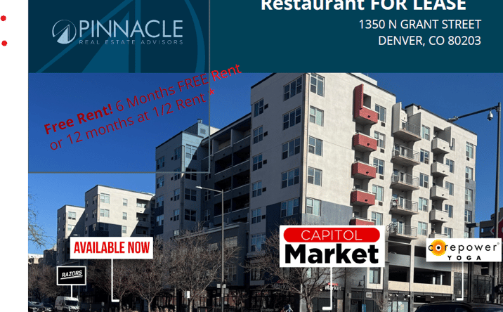 Pictures of Retail, Restaurant property located at 1350 Grant St, Denver, CO 80203 for lease - image #1