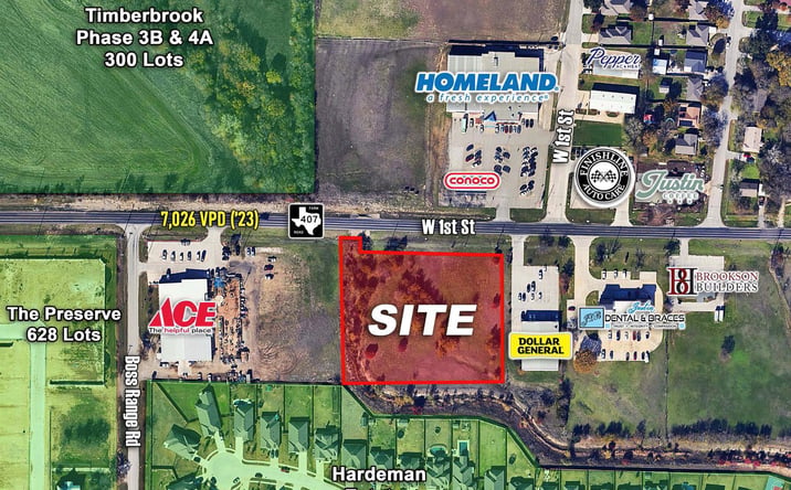 Pictures of Land property located at W 1st St @ Leuty Ave, Justin, TX 76247 for lease - image #1