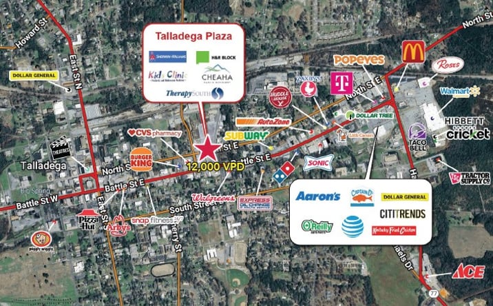 Pictures of Retail property located at 111 Stephen J White Memorial Blvd, Talladega, AL 35160 for lease - image #1